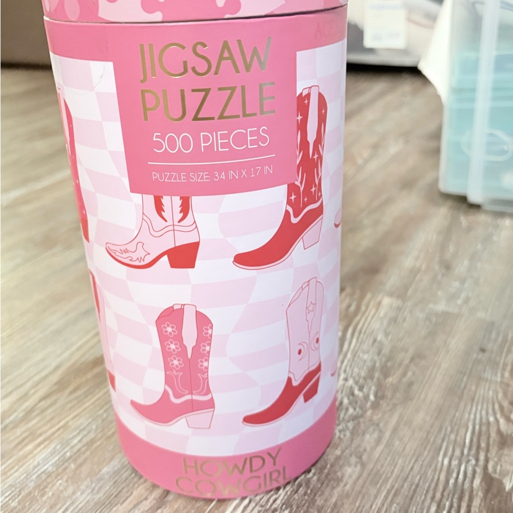 NEW “HOWDY COWGIRL” Pink Jigsaw Puzzle 500 Pieces - Picture 2 of 8